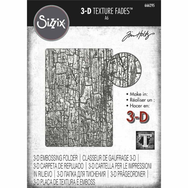 Cracked 3d Texture Fades Tim Holtz Embossing Folder for Paper Crafts