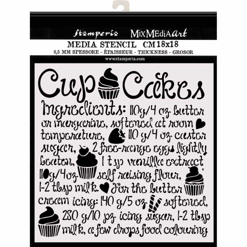 Cupcake Craft Stencil by Stamperia for Paper Crafts & Cardmaking