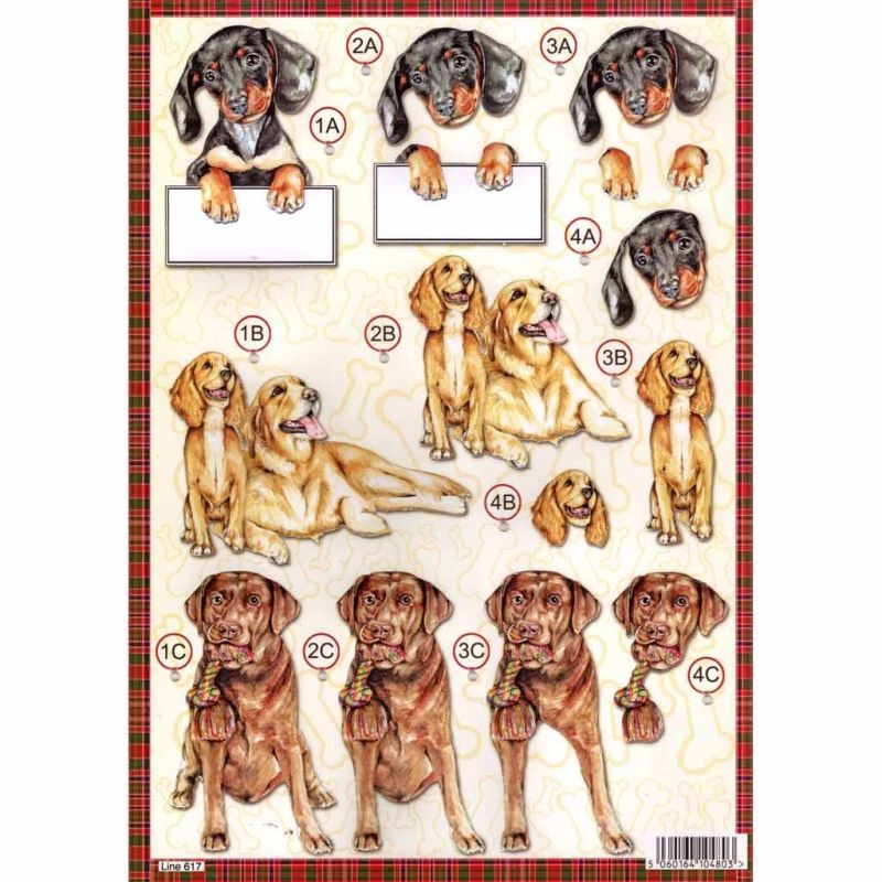 Dachshund Puppy Dog Die Cut 3d Decoupage Sheet From Craft UK Ltd