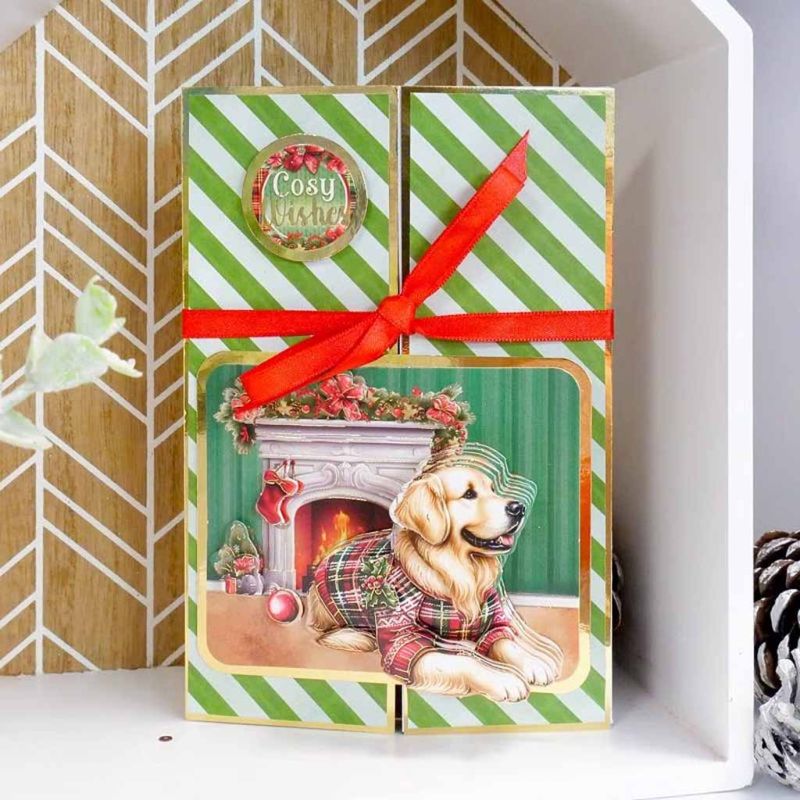 Golden Retriever & Border Collie Christmas Dog Tales Die Cut 3d Craft Decoupage