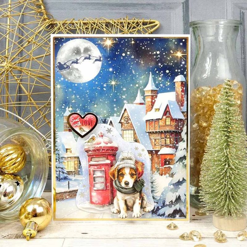 Jack Russell Terrier & Beagle Christmas Dog Tales Die Cut 3d Craft Decoupage