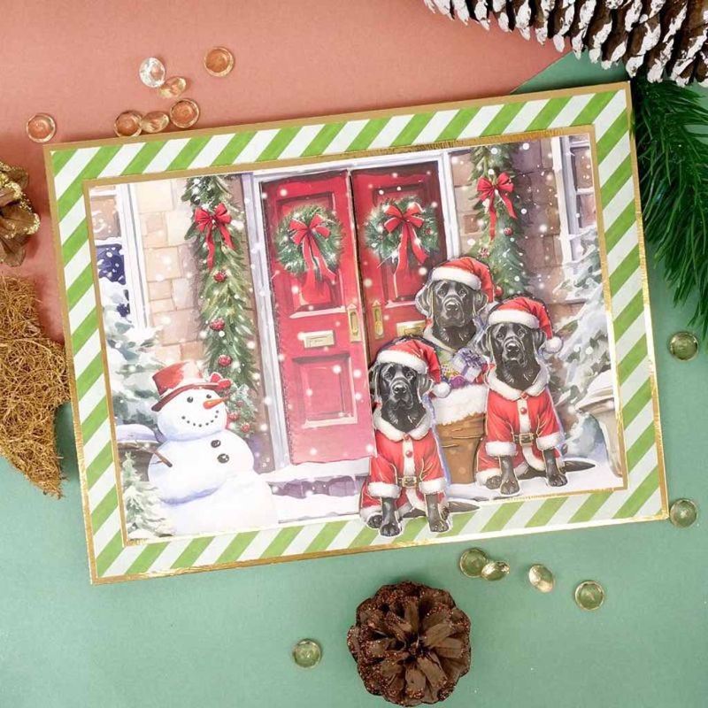 Labrador Retriever & English Springer Spaniel Christmas Dog Tales Die Cut 3d Craft Decoupage