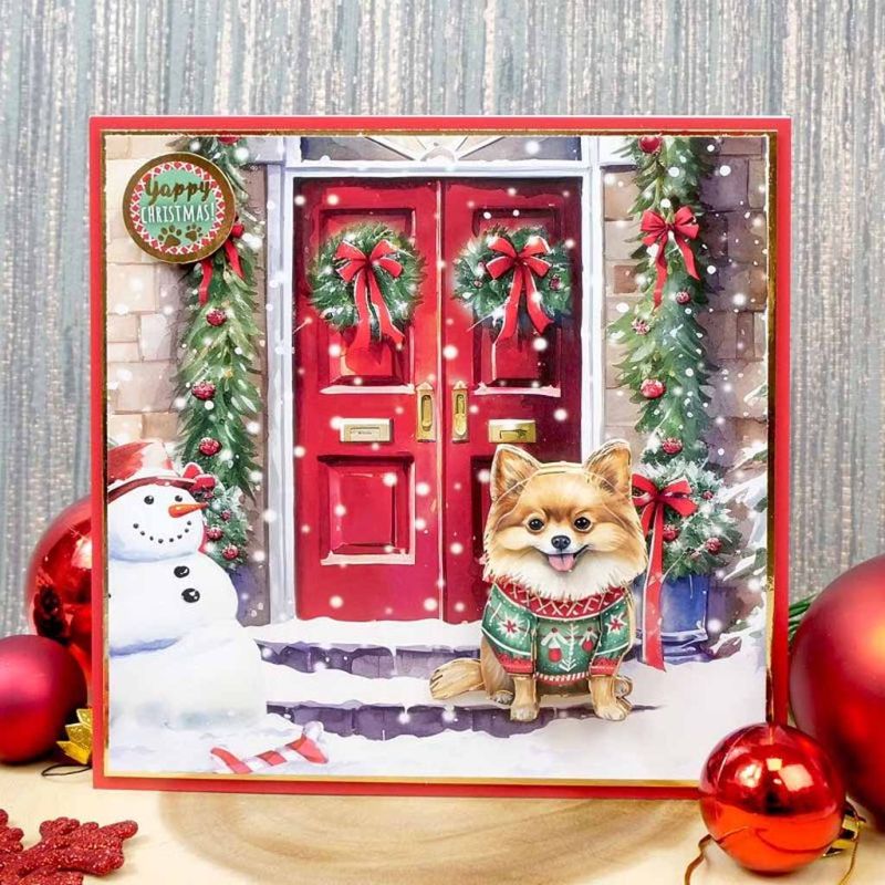 Pomeranian & Cavalier King Charles Christmas Dog Tales Die Cut 3d Craft Decoupage