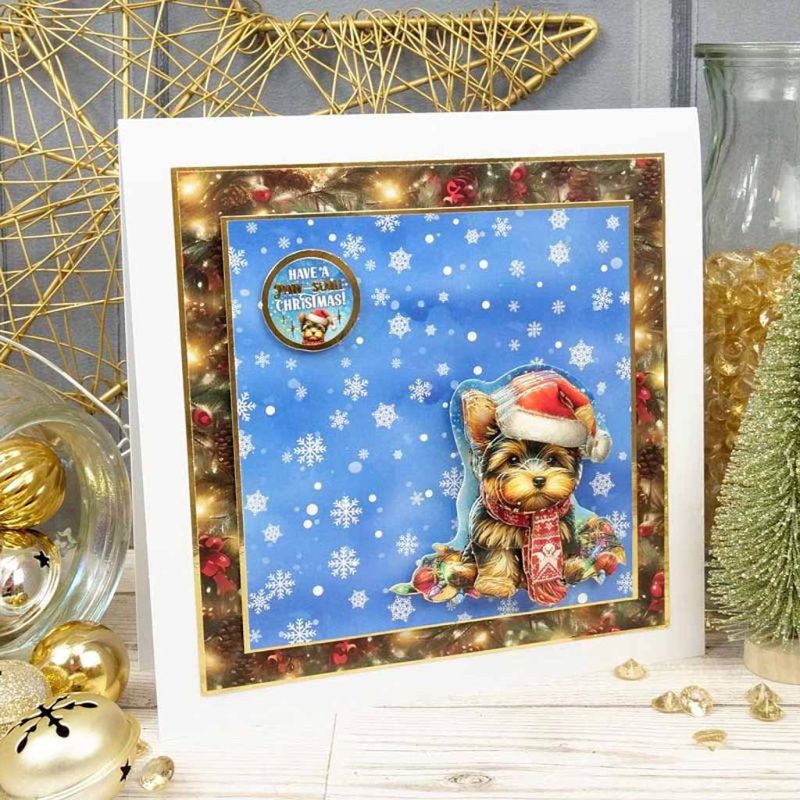 Yorkshire Terrier & French Bulldog Christmas Dog Tales Die Cut 3d Craft Decoupage