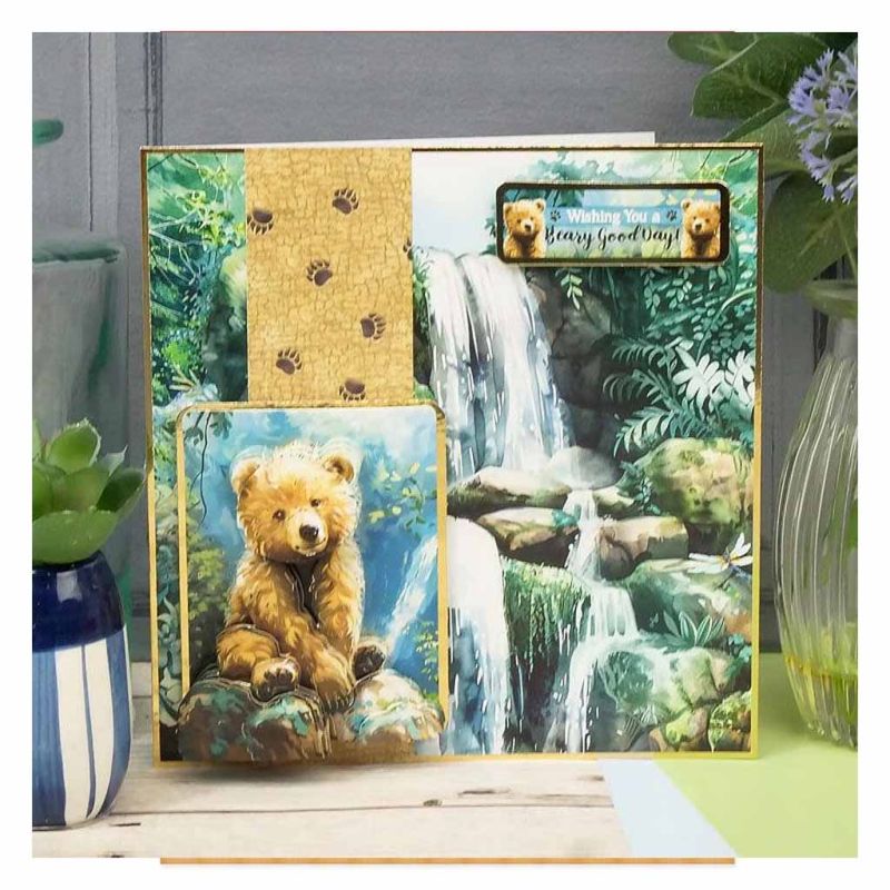 A Beary Good Day Teddy Bear & Bear Cub Playful Pals Die Cut 3d Craft Decoupage