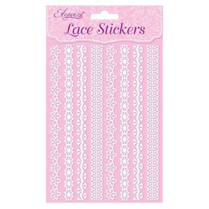 Delicate White Lace Border Stickers for Paper Crafting & Cardmaking