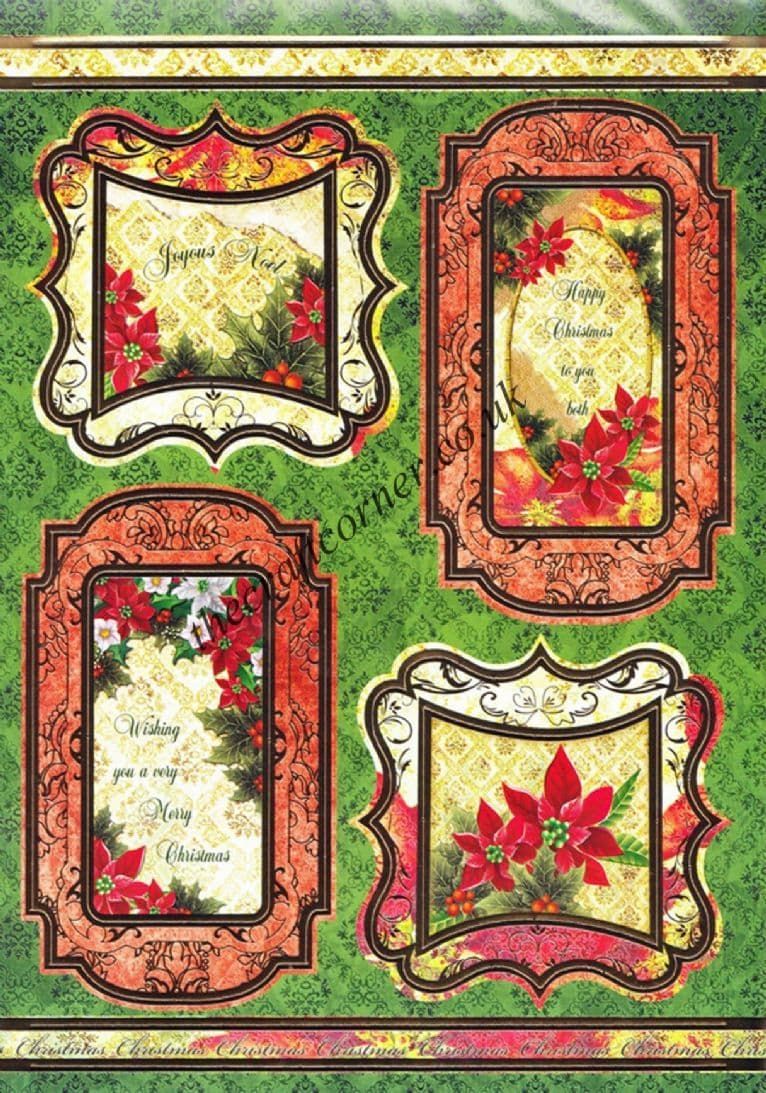 Die Cut Foil Christmas Flower Toppers and Backing Card from Craft UK Ltd