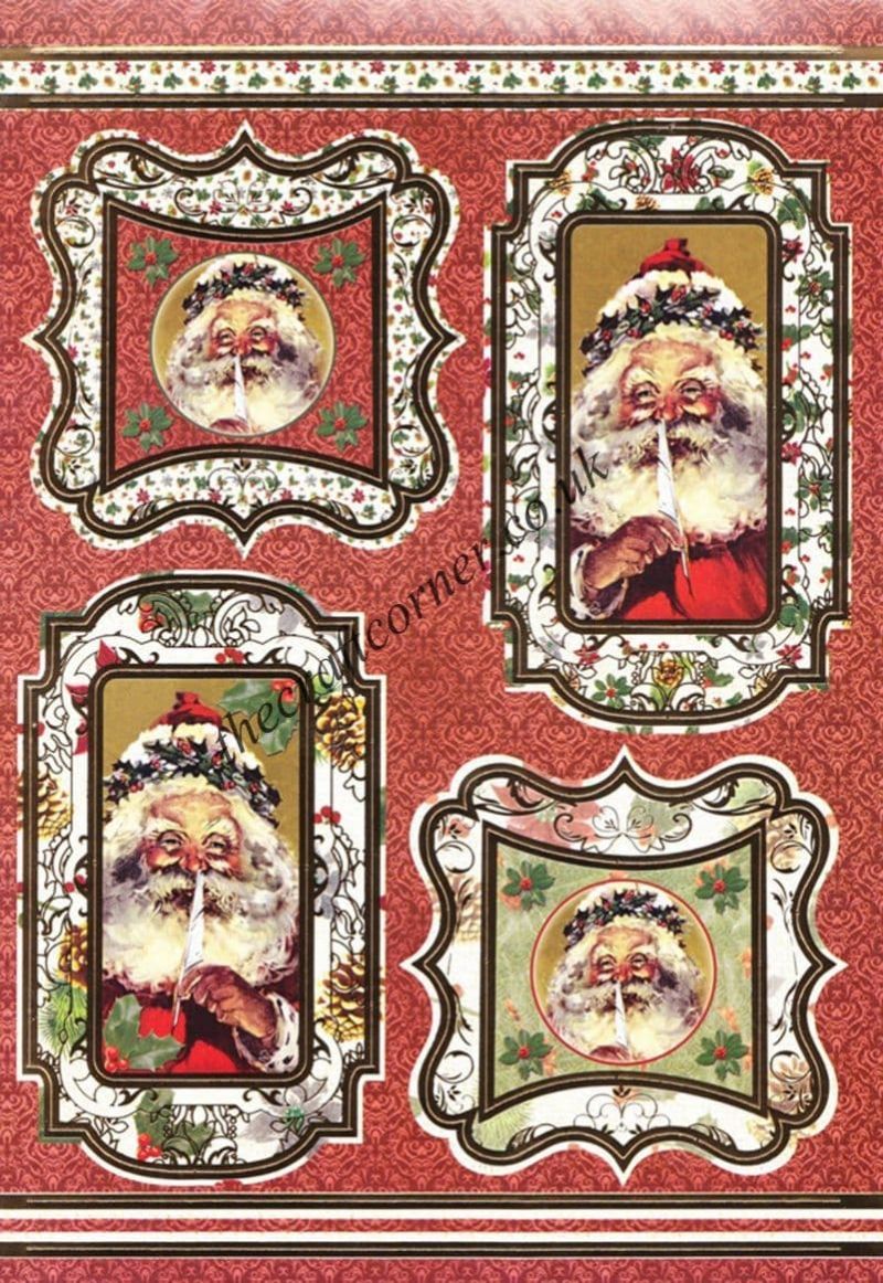 Die Cut Foil Christmas Santa Toppers and Backing Card from Craft UK Ltd