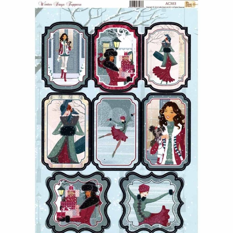 Die Cut Foil Winter Days Toppers and Backing Craft Sheets