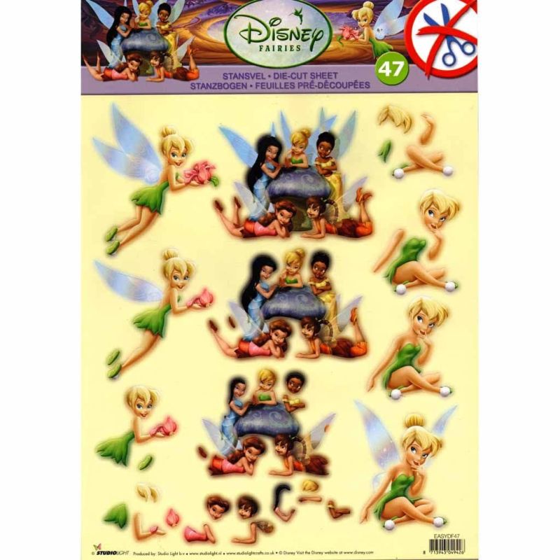 Disney's Tinkerbell & Fairy Friends Die Cut 3d Decoupage Sheet