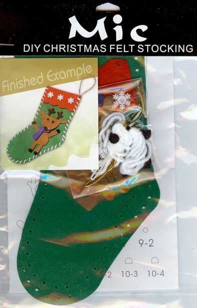 DIY Christmas Reindeer Felt Stocking Childrens Craft Kit