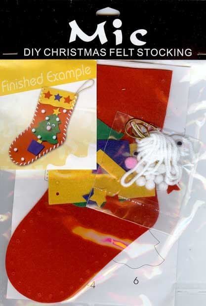 DIY Christmas Tree Felt Stocking Childrens Craft Kit