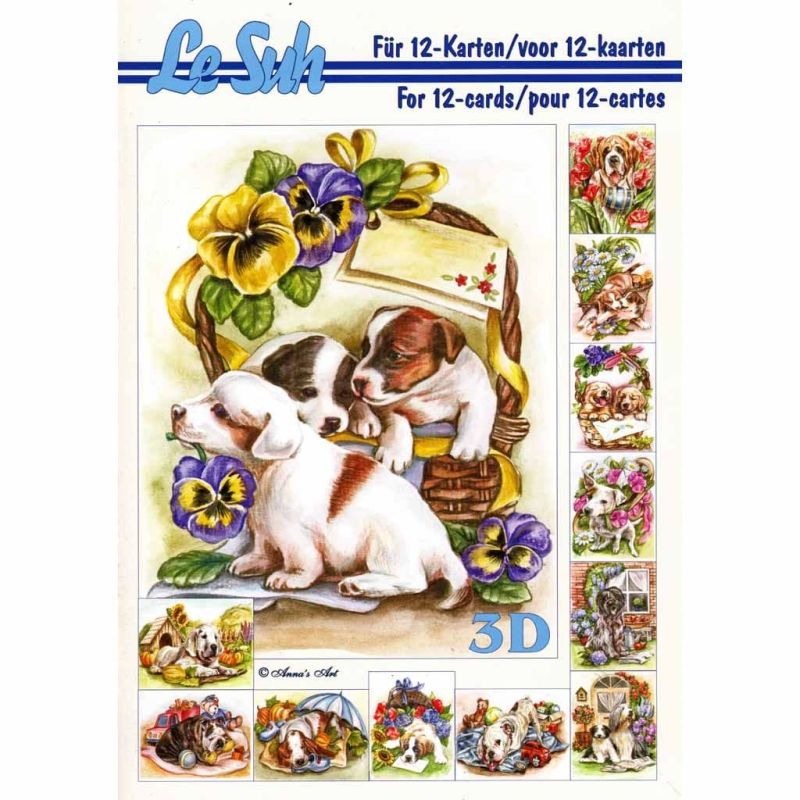 Dogs A5 3D Decoupage Paper Craft Book By Le Suh