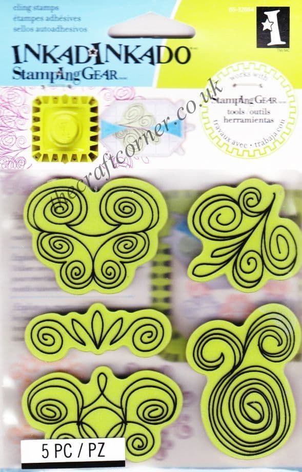 Doodle Swirls Cling Unmounted Rubber Paper Craft Stamps