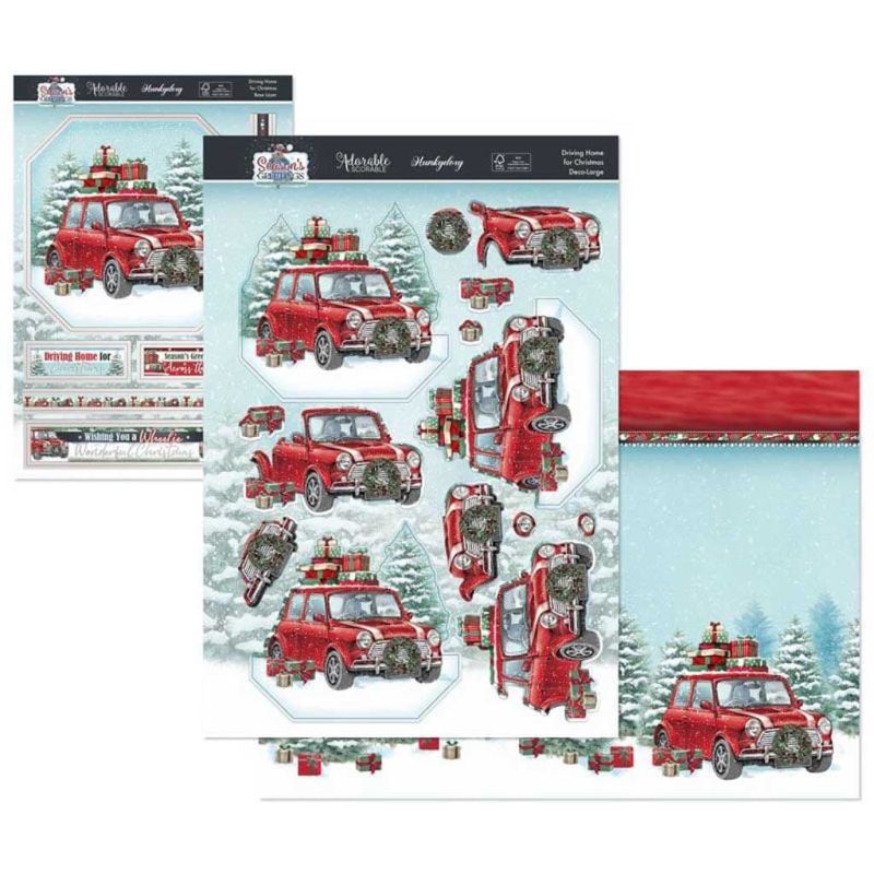 Driving Home For Christmas Mini Die Cut 3d Decoupage Deco-Large Set