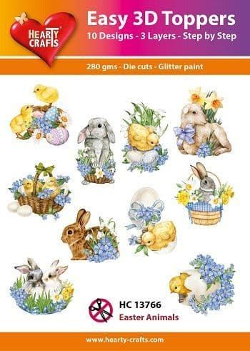 Easter Animals Easy 3D  Craft Toppers for Paper Card Making