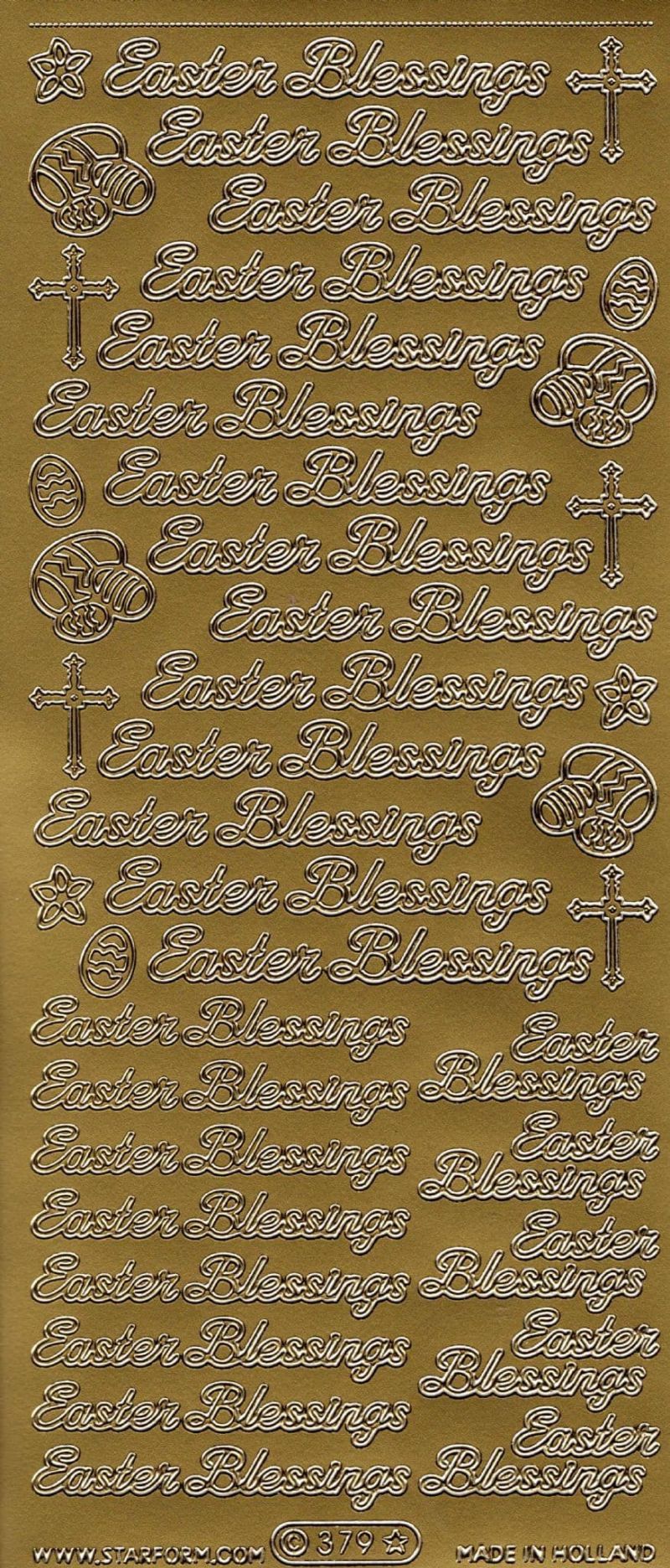 Easter Blessings Wording Paper Crafting Sticker Peel Off