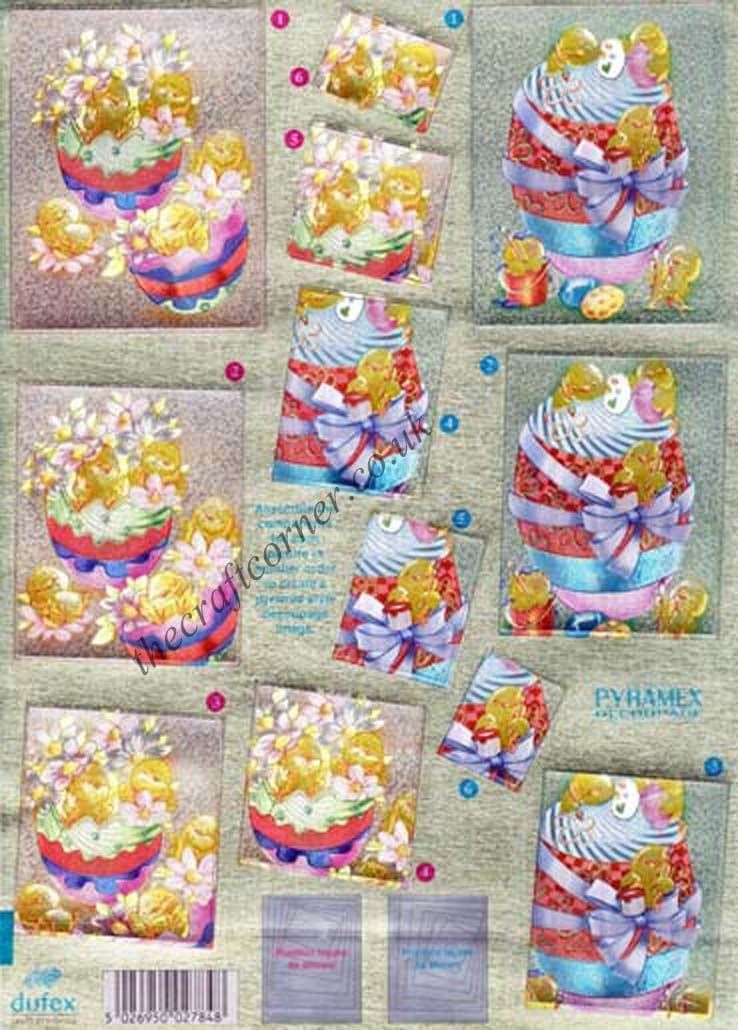 Easter Egg Die Cut Dufex  Pyramex Pyramid 3d Decoupage Sheet