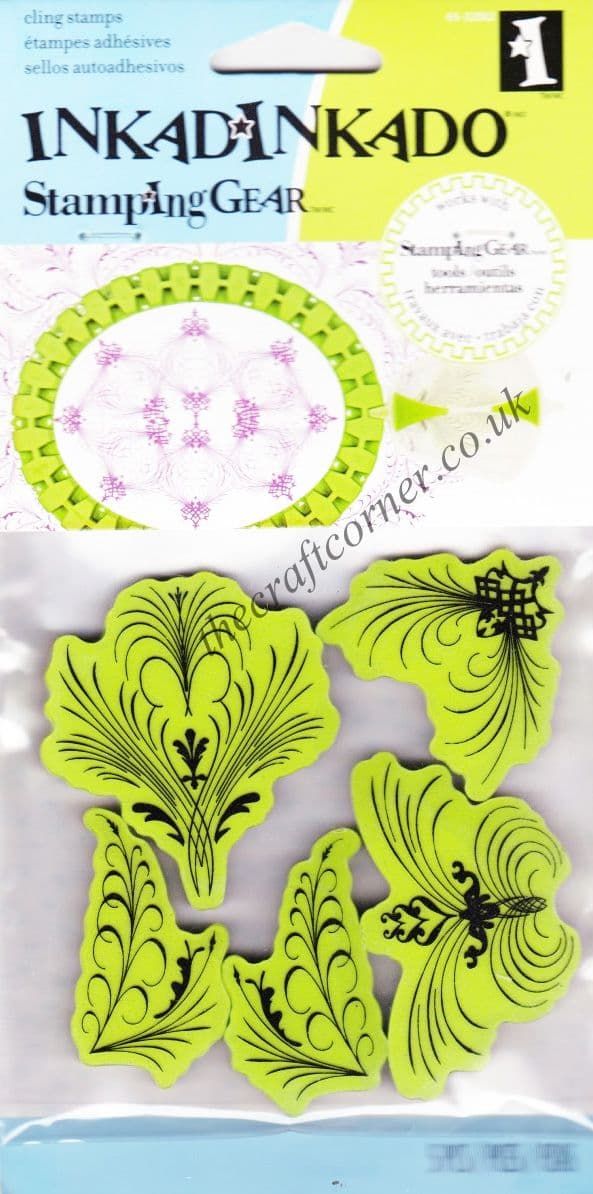 Elegant Flourishes Cling Rubber Stamps Set From Inkadinkado 65-32002