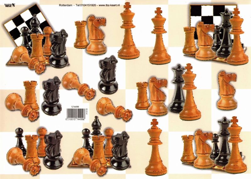 Embossed Chess Piece Designs 3d Decoupage Sheet