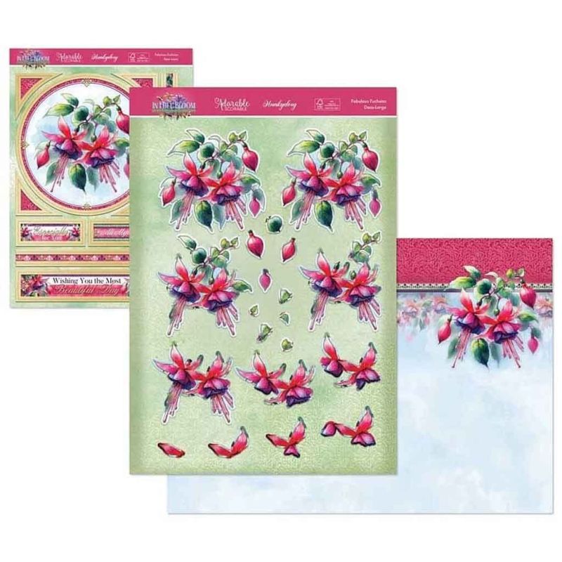 Fabulous Fuchsia In Full Bloom Deco-Large Die Cut 3d Decoupage