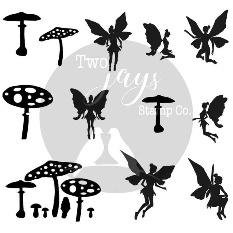 Fairies Silhouettes Two Jays Clear Rubber Finger Stamps