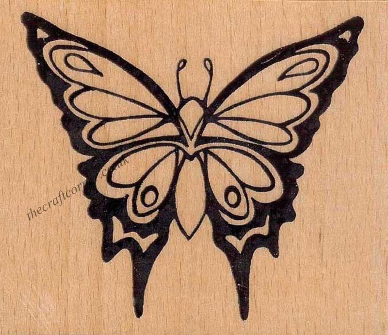 Fantasy Wings Butterfly Wood Mounted Rubber Stamp