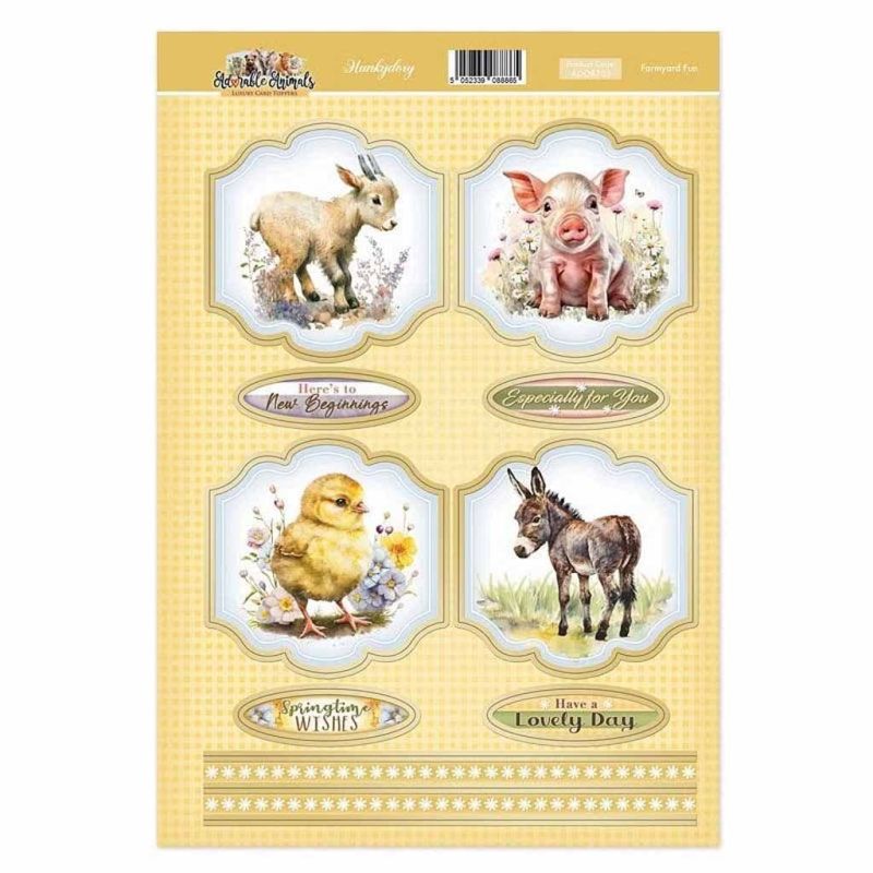 Farmyard Fun Goat, Piglet, Chick & Donkey Adorable Animals Toppers