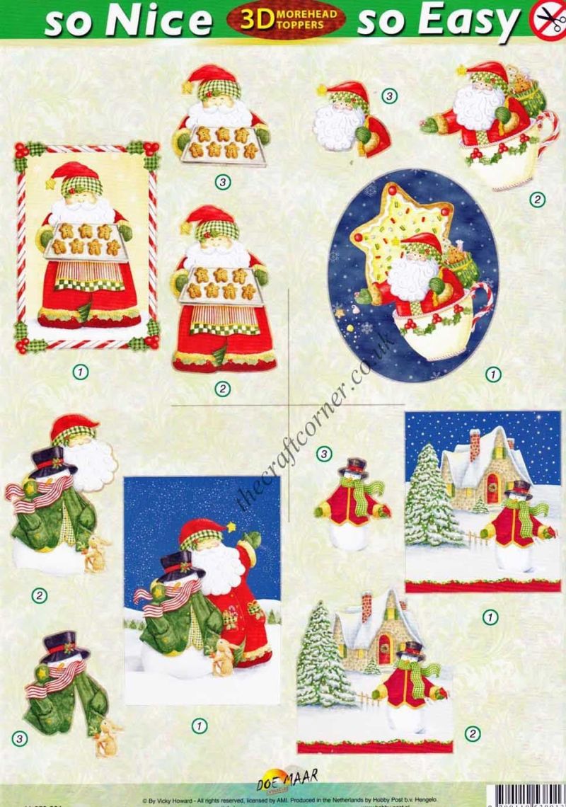 Father Christmas & Snowman Scenes So Nice, So Easy Morehead 3D Die Cut Decoupage Sheet