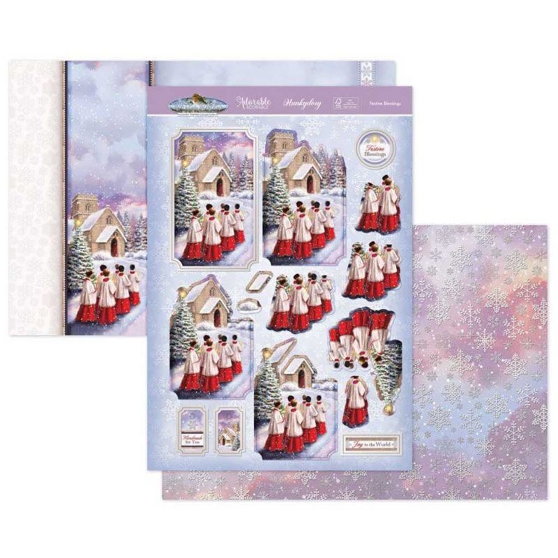 Festive Blessings Die Cut 3d Decoupage Luxury Paper Craft Topper Set