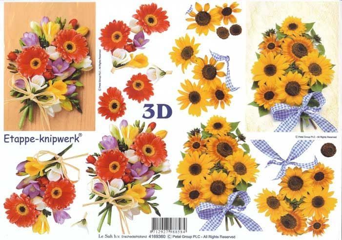 Floral Bouquet 3d Decoupage Sheet from Le Suh