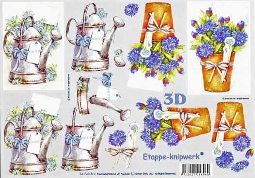 Floral Pots 3d Decoupage Sheet from Le Suh