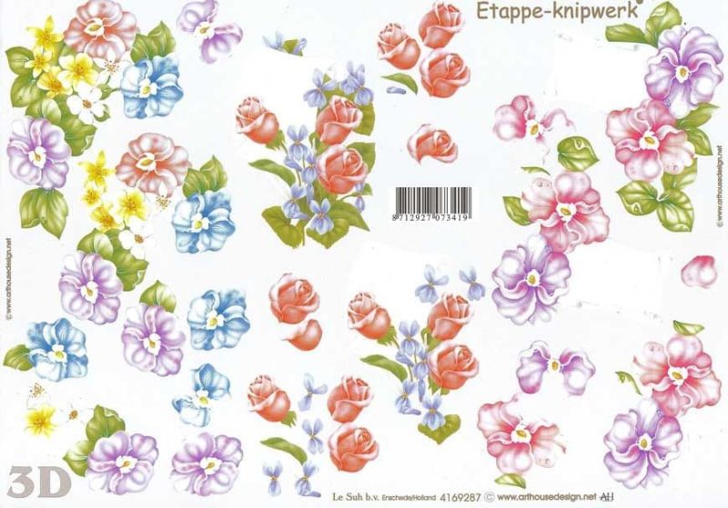 Florals 3d Decoupage Sheet