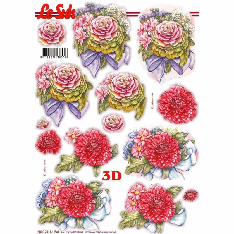 Flower Bouquets Die Cut 3d Decoupage Craft Paper