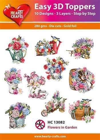 Flowers In The Garden Easy 3D  Craft Toppers for Paper Card Making