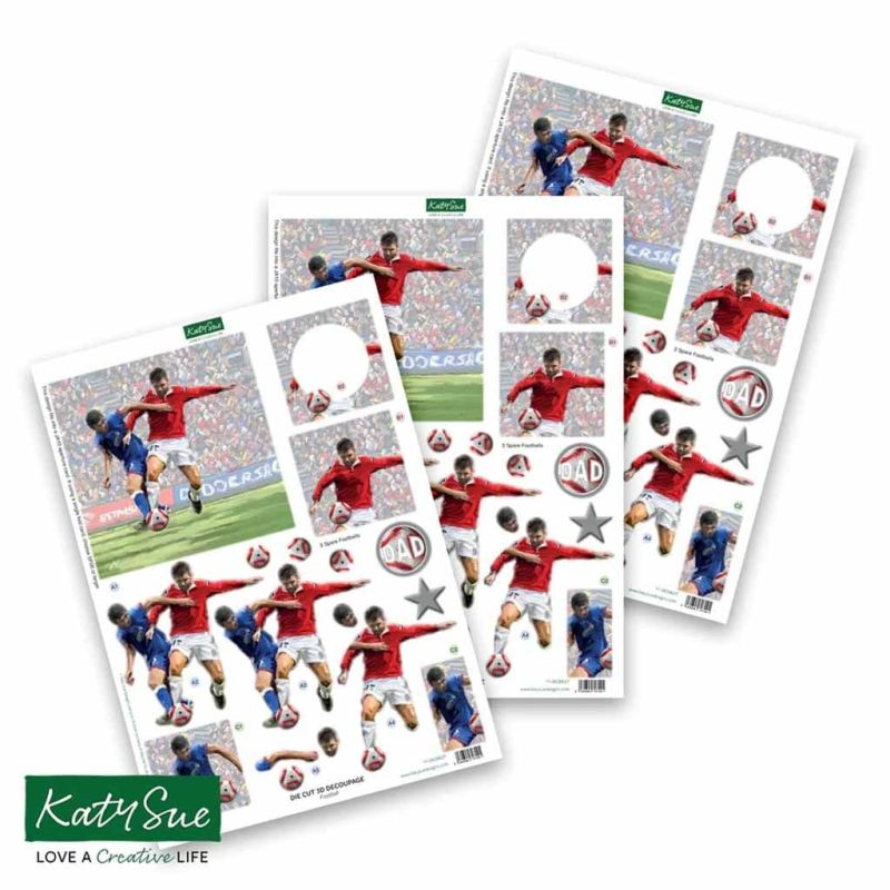 Football Die Cut 3d Decoupage Craft Sheets by Katy Sue