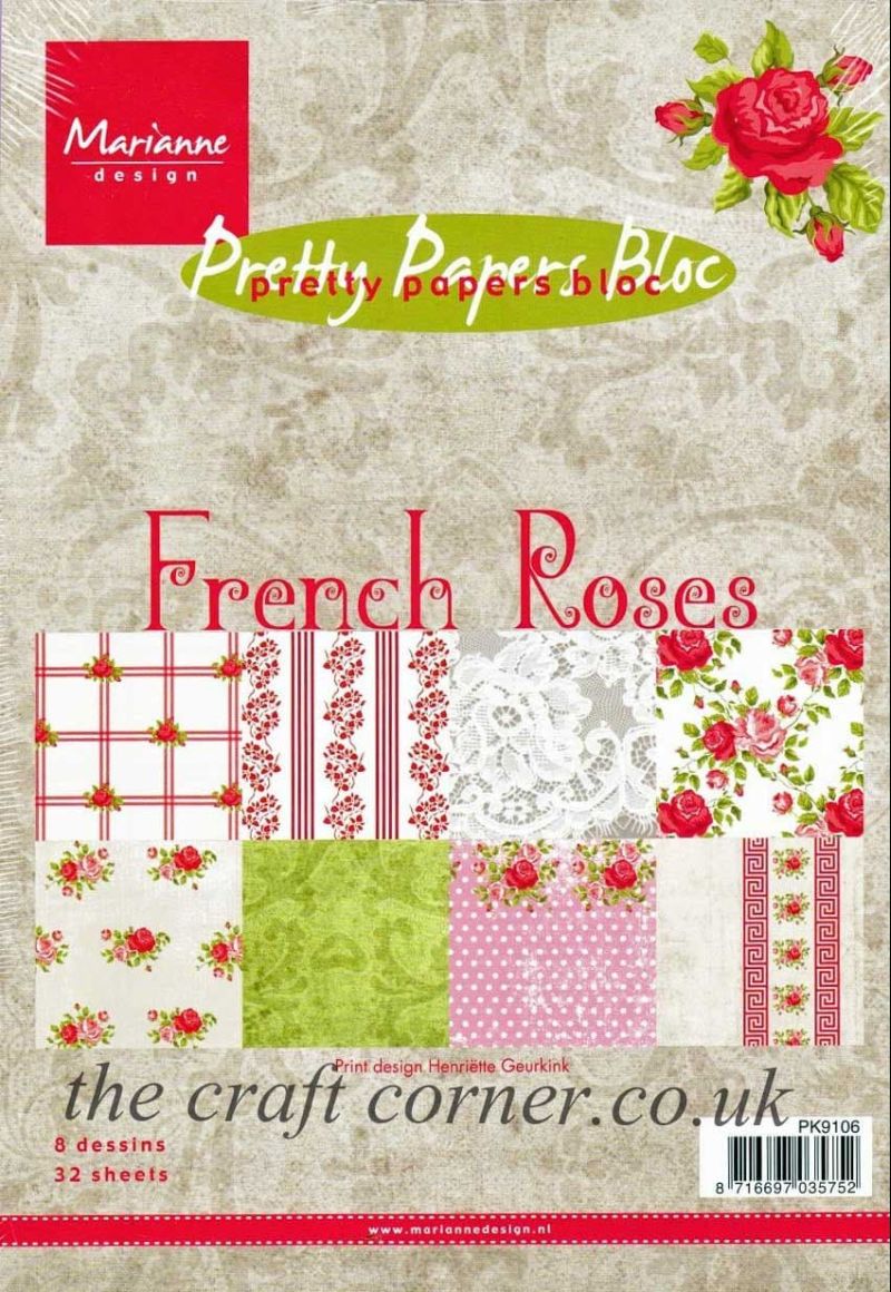 French Roses Pretty Paper Bloc 32 Sheets Paper