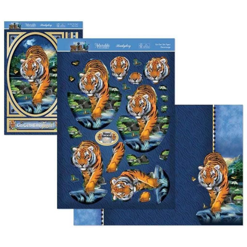 Go Get 'Em Tiger Die Cut 3d Decoupage Deco-Large Set