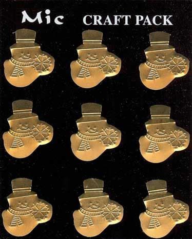 Gold Metal Christmas Snowmen Toppers for Crafts