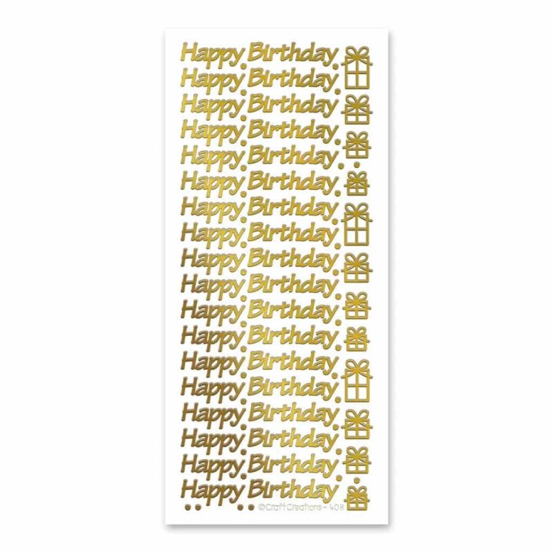 Happy Birthday Sentiment & Present Peel Off Wording For Paper Craft