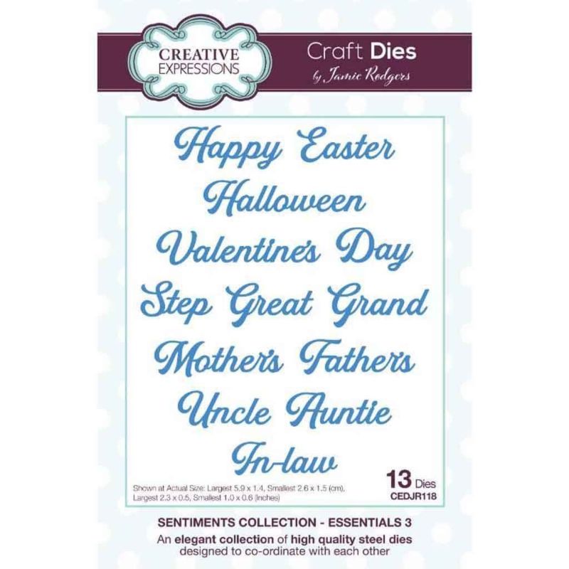 Happy Easter, Valentine's Day, & Family Sentiments Essentials 3 Paper Craft Dies