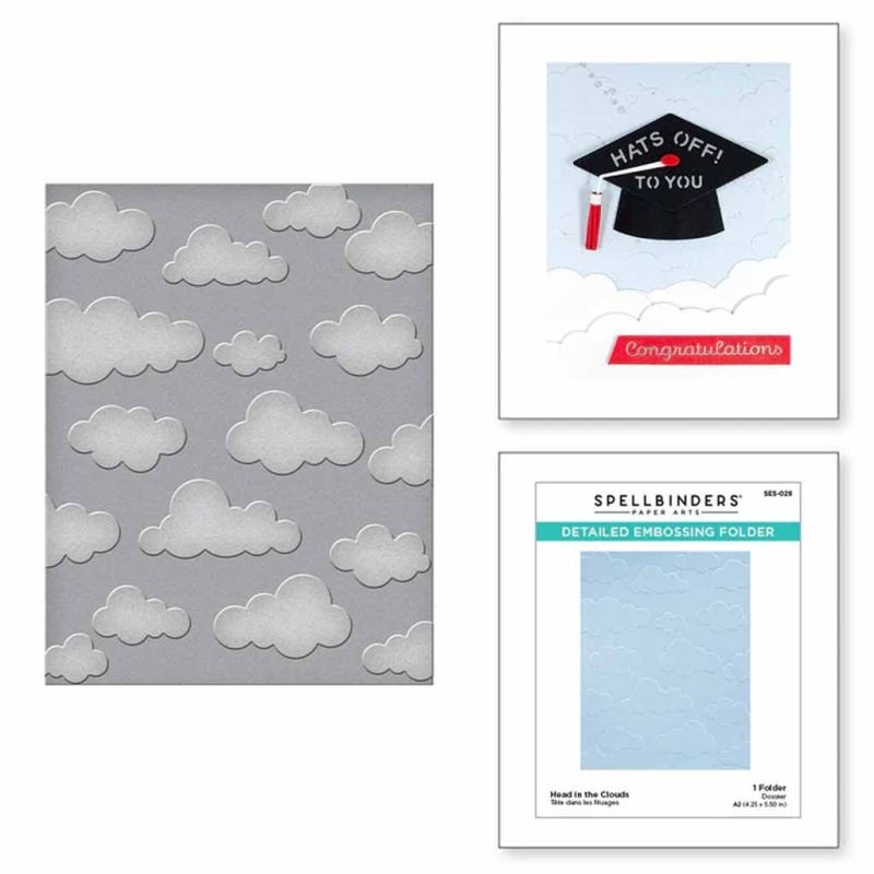 Head In The Clouds Detailed Embossing Folder for Paper Crafts