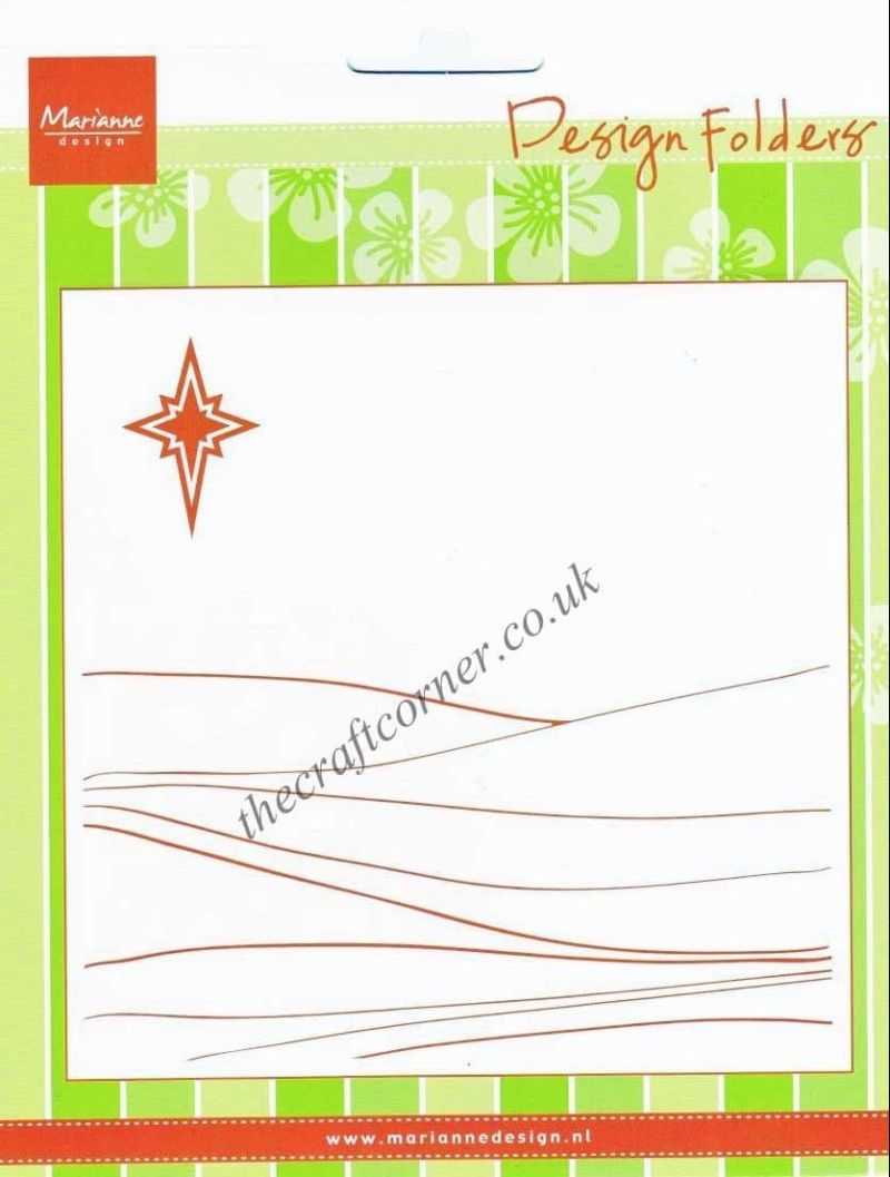 Hill Landscape & Bright Star Design Embossing Folder by Marianne Design