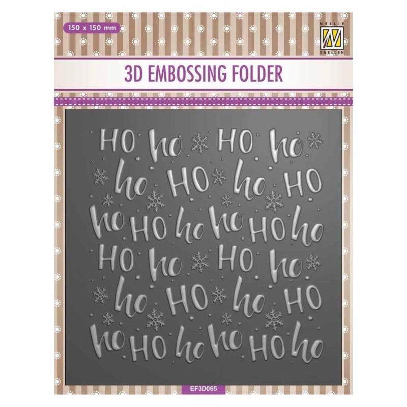 Ho Ho Ho 3d Embossing Folder by Nellie's Choice for Paper Crafts