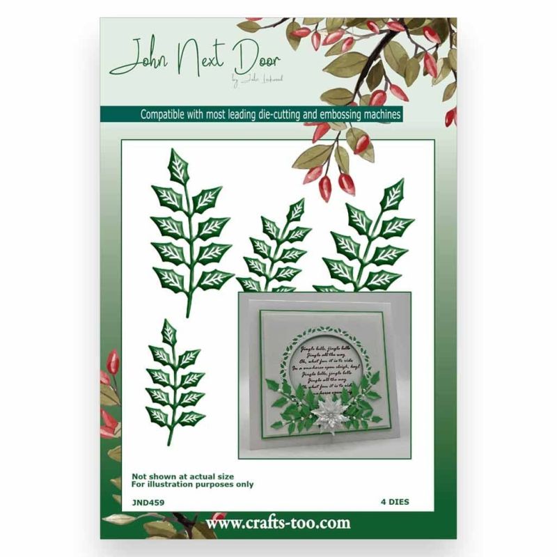 Holly Sprigs Paper Craft Metal Die by John Next Door