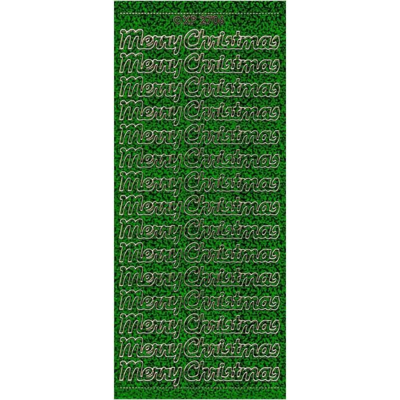 Holographic Merry Christmas Wording Paper Craft Peel Off