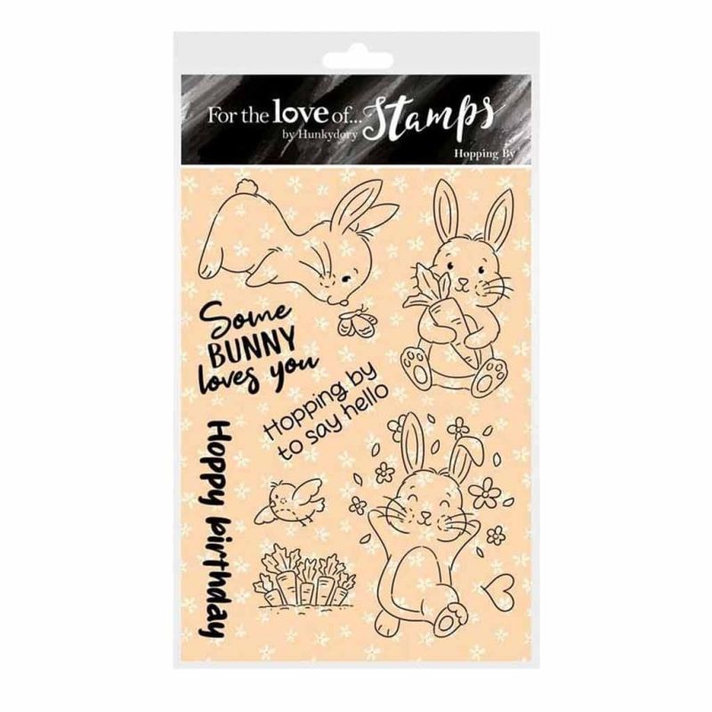 Hopping By Bunny Rabbit Clear Rubber Stamps For Paper Crafts