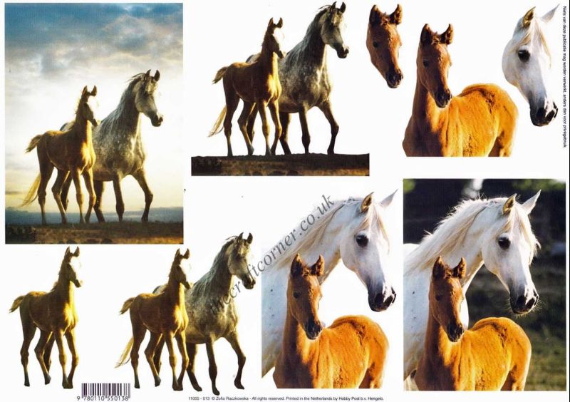 Horse & Foal 3d Decoupage Craft Sheet