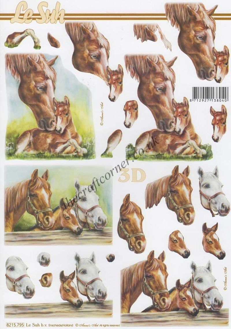 Horse & Foal 3d Decoupage Sheet