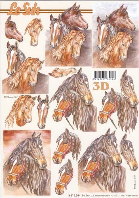 Horses 4 3d Decoupage Sheet from Le Suh